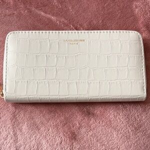 David Jones Cream Croc-Embossed Wallet